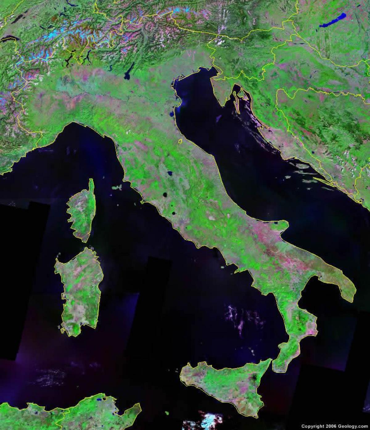 Mapa widoku nieba na Włochy