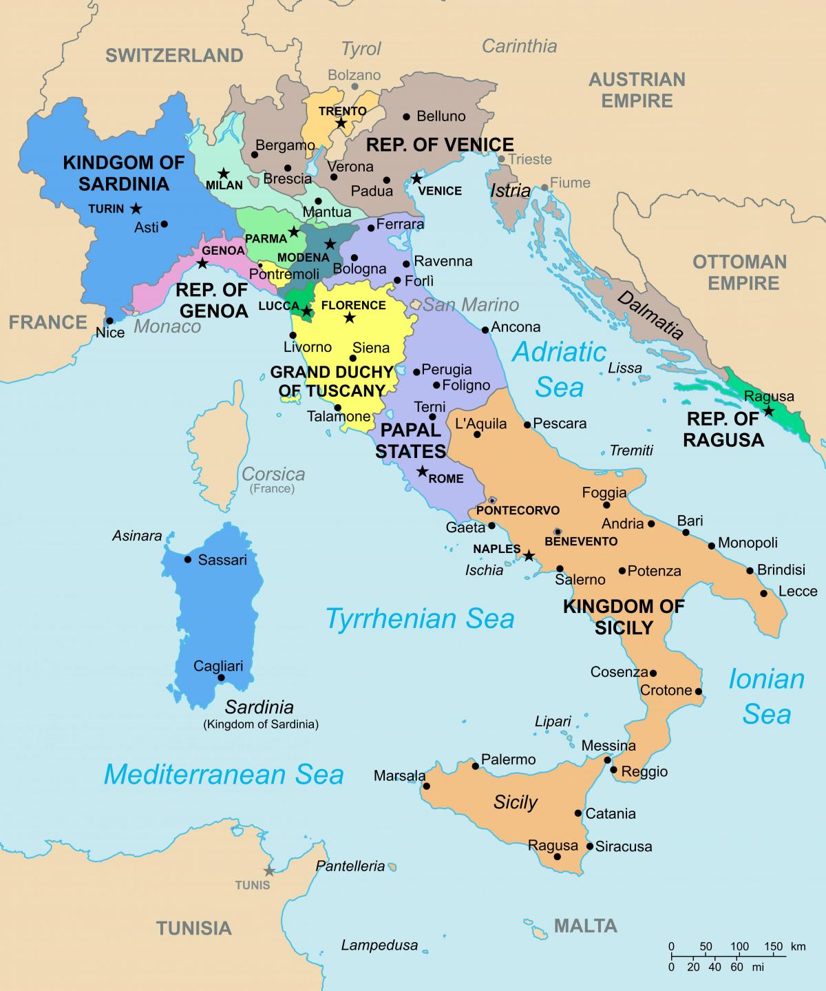 Mapa państwowa Włoch