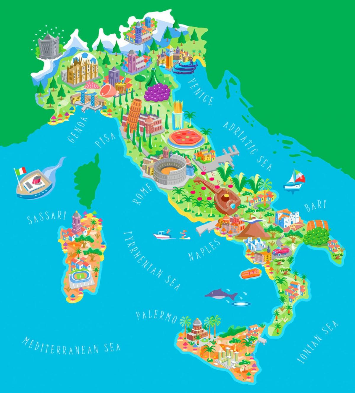 Mapa turystyczna Włoch
